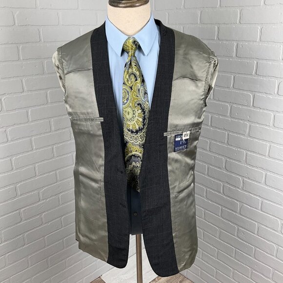 Cricketeer Blazer Men 40 Gray Black Glen Plaid Classic Career Wool Jacket VTG - Picture 6 of 16